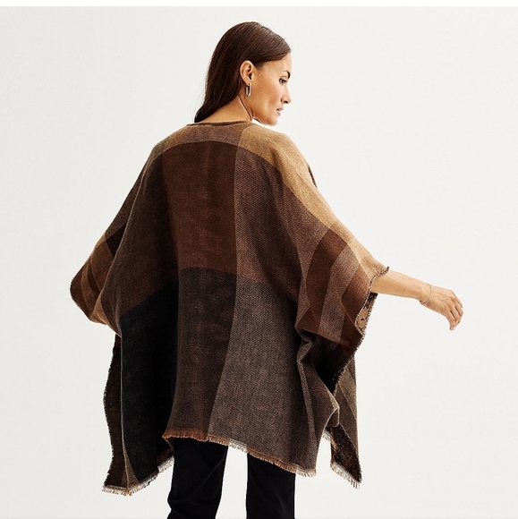 REVERSIBLE Poncho O/S fits most - Picture 3 of 8